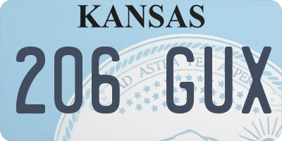 KS license plate 206GUX
