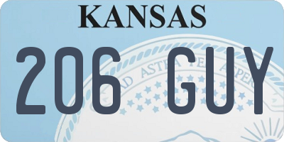 KS license plate 206GUY