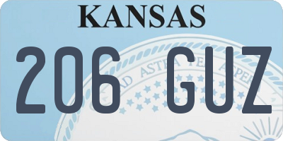 KS license plate 206GUZ