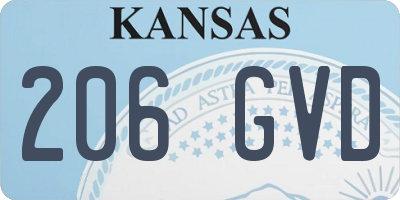 KS license plate 206GVD