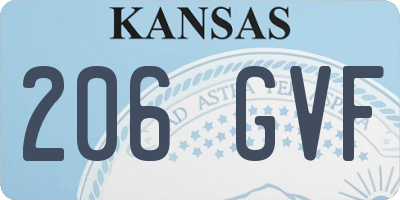 KS license plate 206GVF