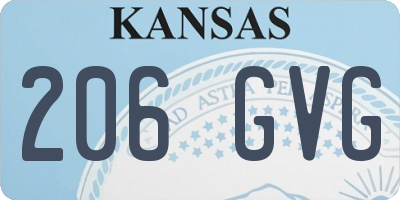KS license plate 206GVG