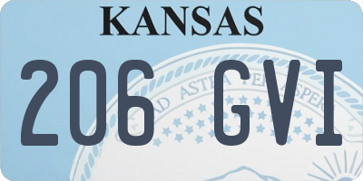 KS license plate 206GVI
