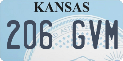 KS license plate 206GVM