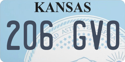 KS license plate 206GVO