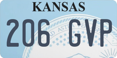 KS license plate 206GVP