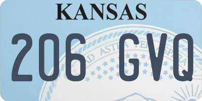 KS license plate 206GVQ