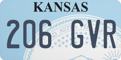 KS license plate 206GVR
