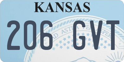KS license plate 206GVT