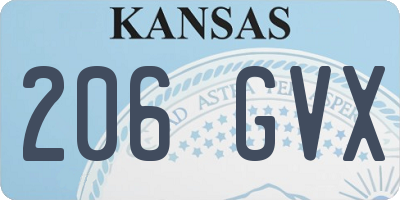 KS license plate 206GVX