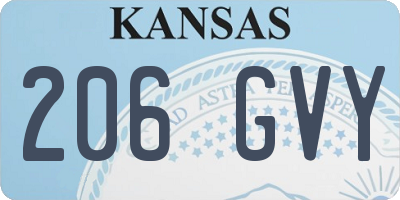 KS license plate 206GVY
