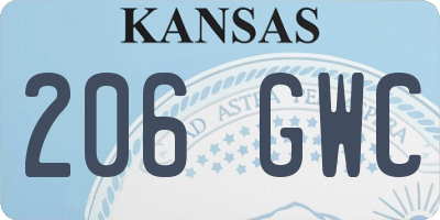 KS license plate 206GWC