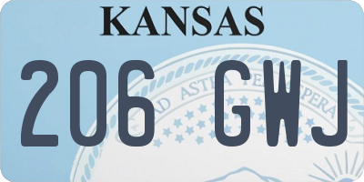 KS license plate 206GWJ
