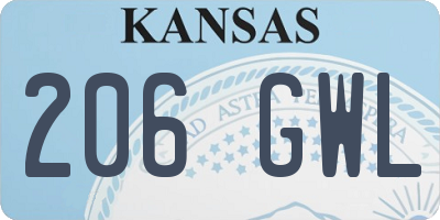 KS license plate 206GWL