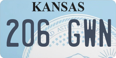 KS license plate 206GWN