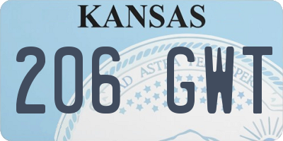 KS license plate 206GWT