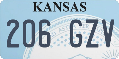 KS license plate 206GZV