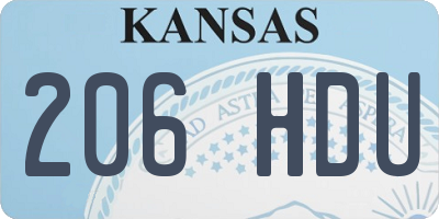 KS license plate 206HDU