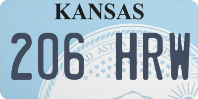 KS license plate 206HRW