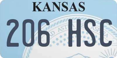 KS license plate 206HSC