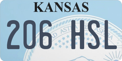 KS license plate 206HSL