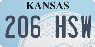 KS license plate 206HSW