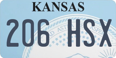 KS license plate 206HSX