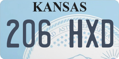 KS license plate 206HXD