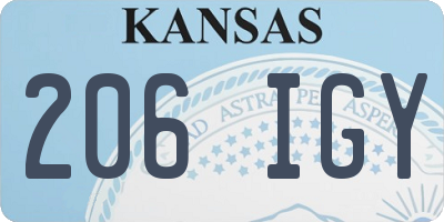 KS license plate 206IGY