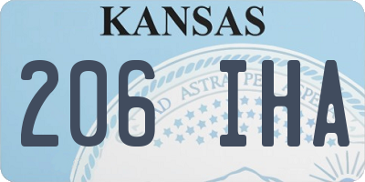 KS license plate 206IHA