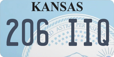 KS license plate 206IIQ