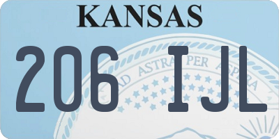 KS license plate 206IJL