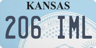 KS license plate 206IML
