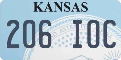 KS license plate 206IOC