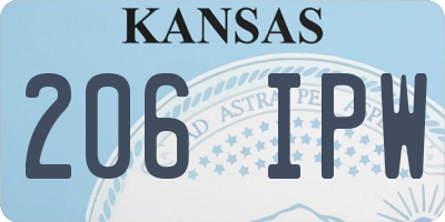 KS license plate 206IPW