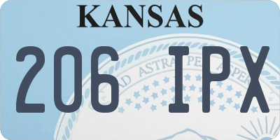 KS license plate 206IPX