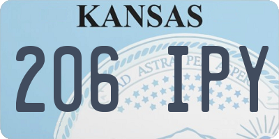 KS license plate 206IPY