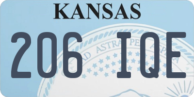 KS license plate 206IQE