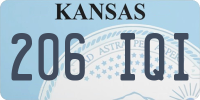 KS license plate 206IQI