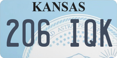 KS license plate 206IQK