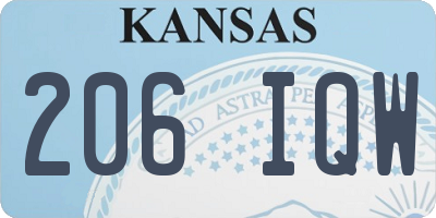 KS license plate 206IQW