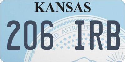 KS license plate 206IRB