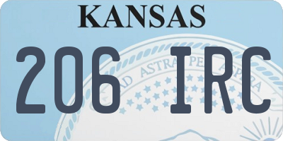 KS license plate 206IRC