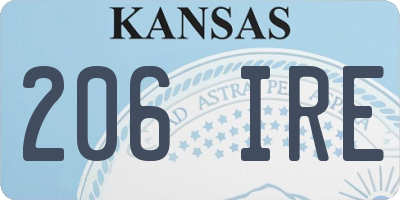 KS license plate 206IRE