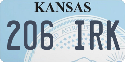 KS license plate 206IRK