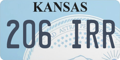 KS license plate 206IRR