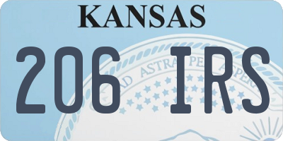 KS license plate 206IRS