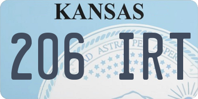 KS license plate 206IRT