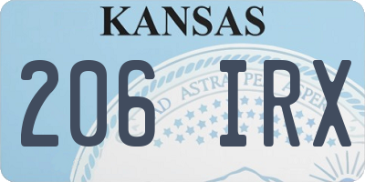 KS license plate 206IRX