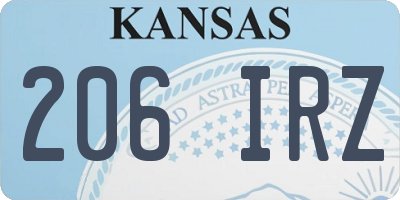 KS license plate 206IRZ